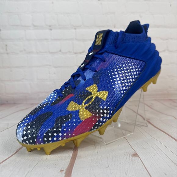 Under Armour Spotlight 4 MC USA Football Cleats Mens Size 12 (3027307-400) - Picture 3 of 10